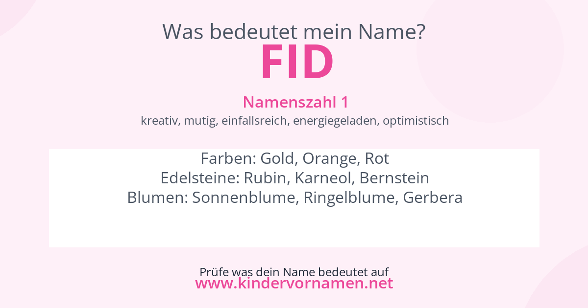 Was bedeutet der Name Fid?