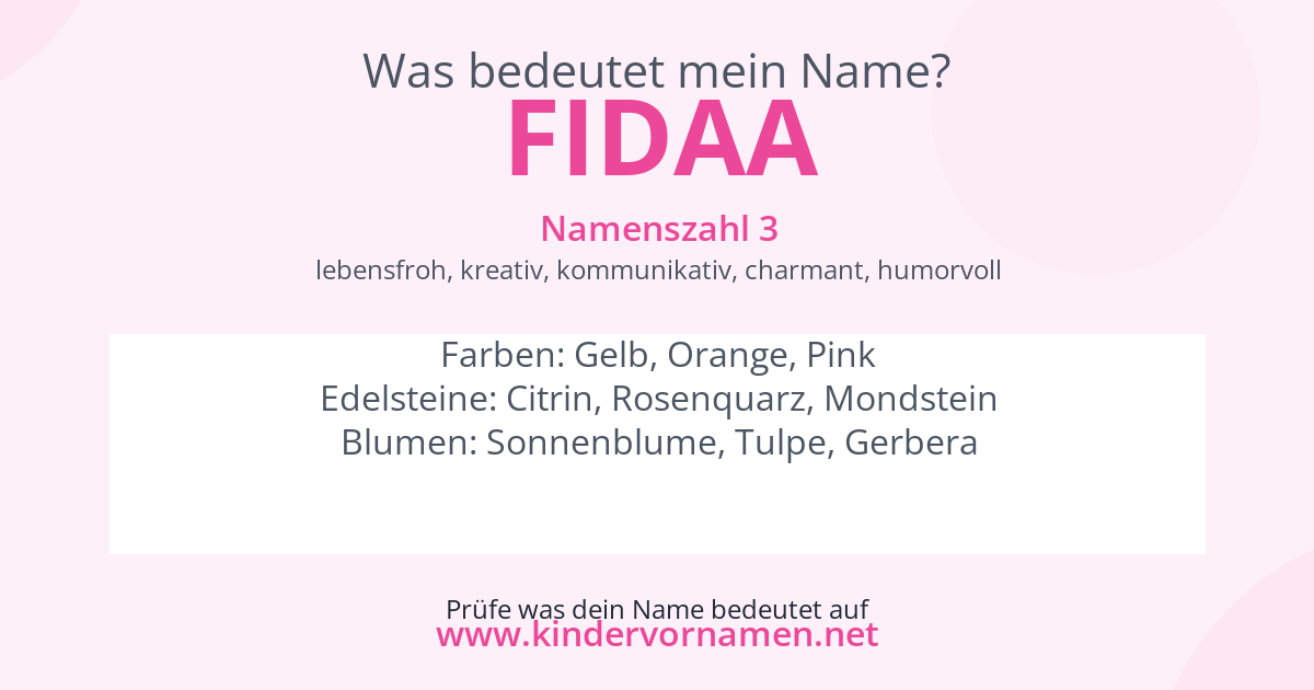 Was bedeutet der Name Fidaa?