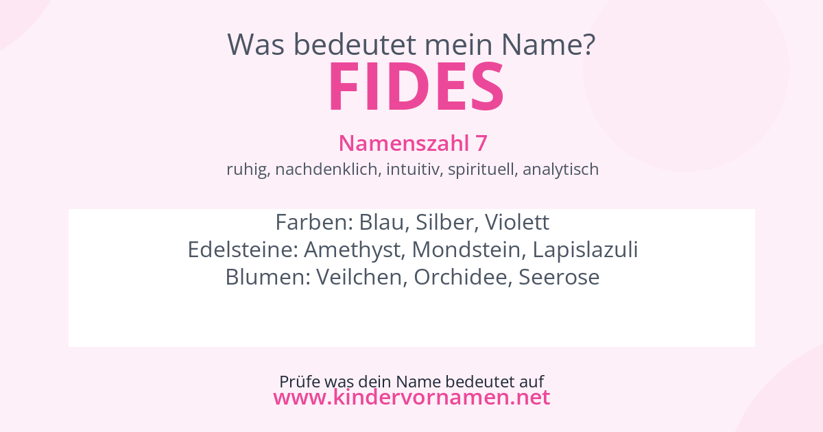 Was bedeutet der Name Fides?