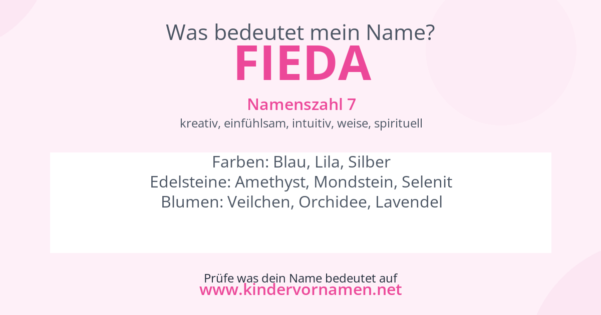 Was bedeutet der Name Fieda?