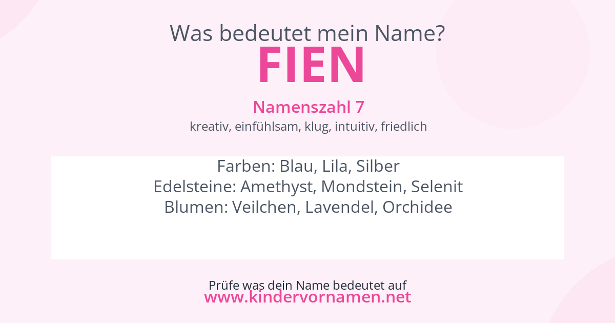 Was bedeutet der Name Fien?