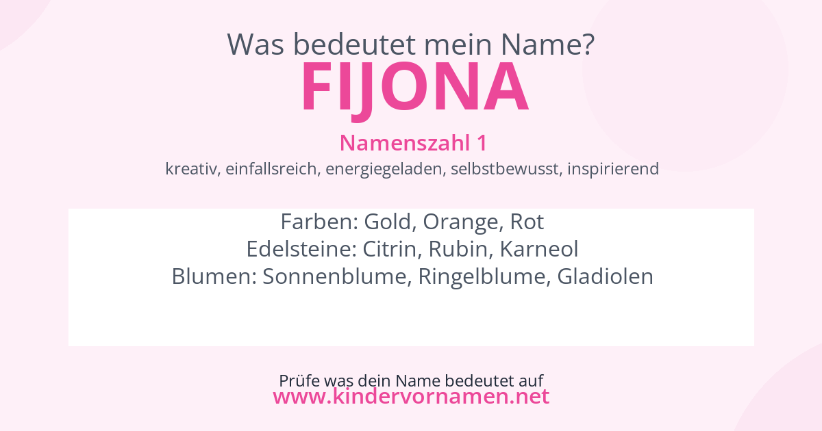 Was bedeutet der Name Fijona?