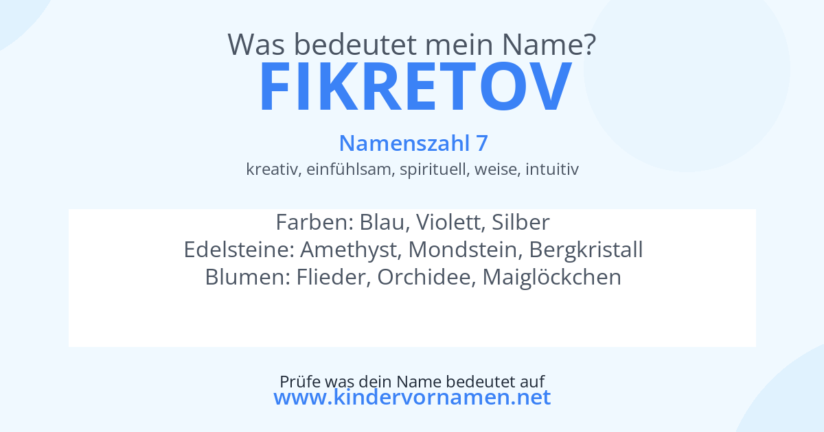 Was bedeutet der Name Fikretov?