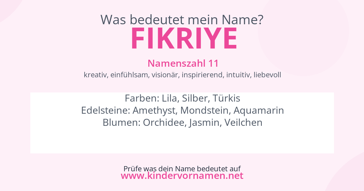 Was bedeutet der Name Fikriye?