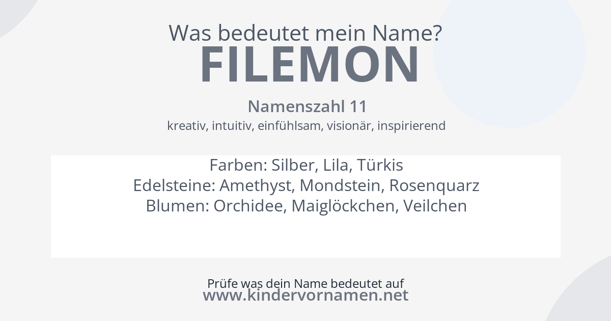 Was bedeutet der Name Filemon?