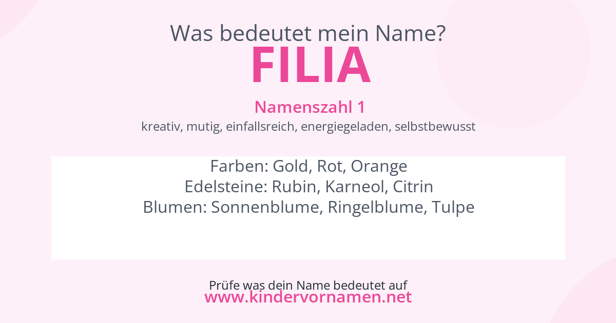 Was bedeutet der Name Filia?