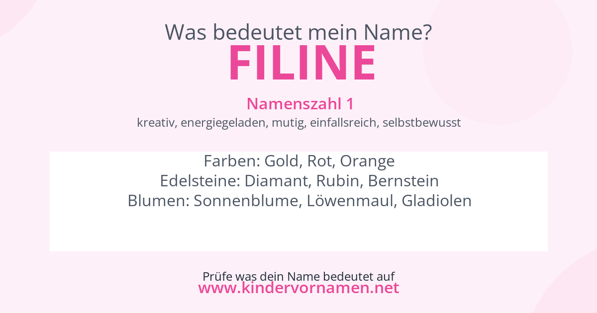 Was bedeutet der Name Filine?