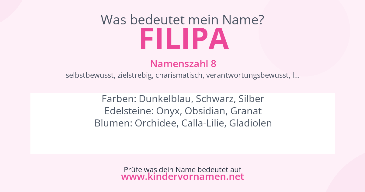 Was bedeutet der Name Filipa?