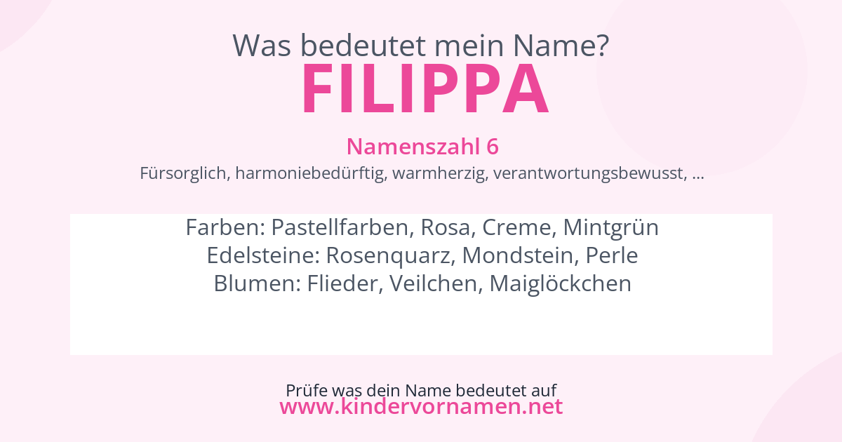 Was bedeutet der Name Filippa?
