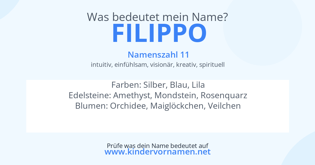Was bedeutet der Name Filippo?