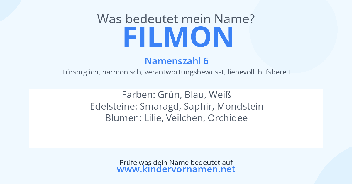 Was bedeutet der Name Filmon?
