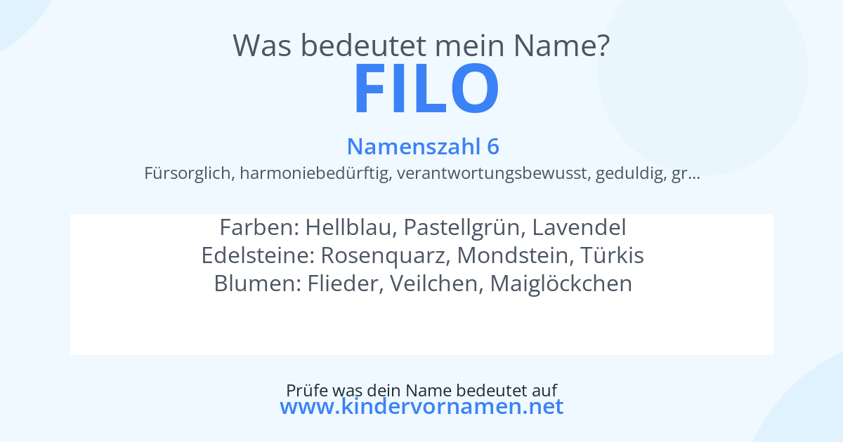 Was bedeutet der Name Filo?