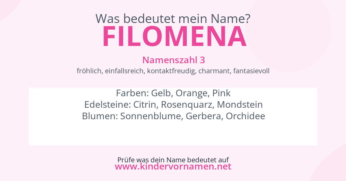 Was bedeutet der Name Filomena?