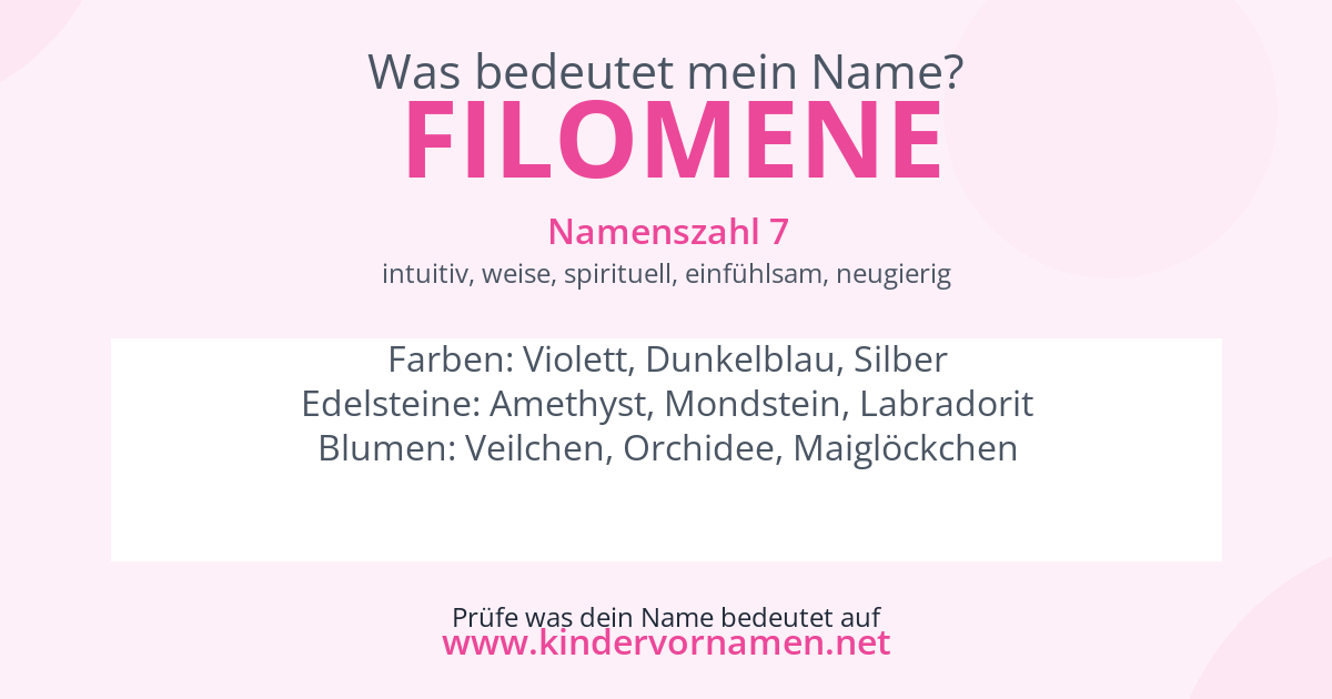 Was bedeutet der Name Filomene?