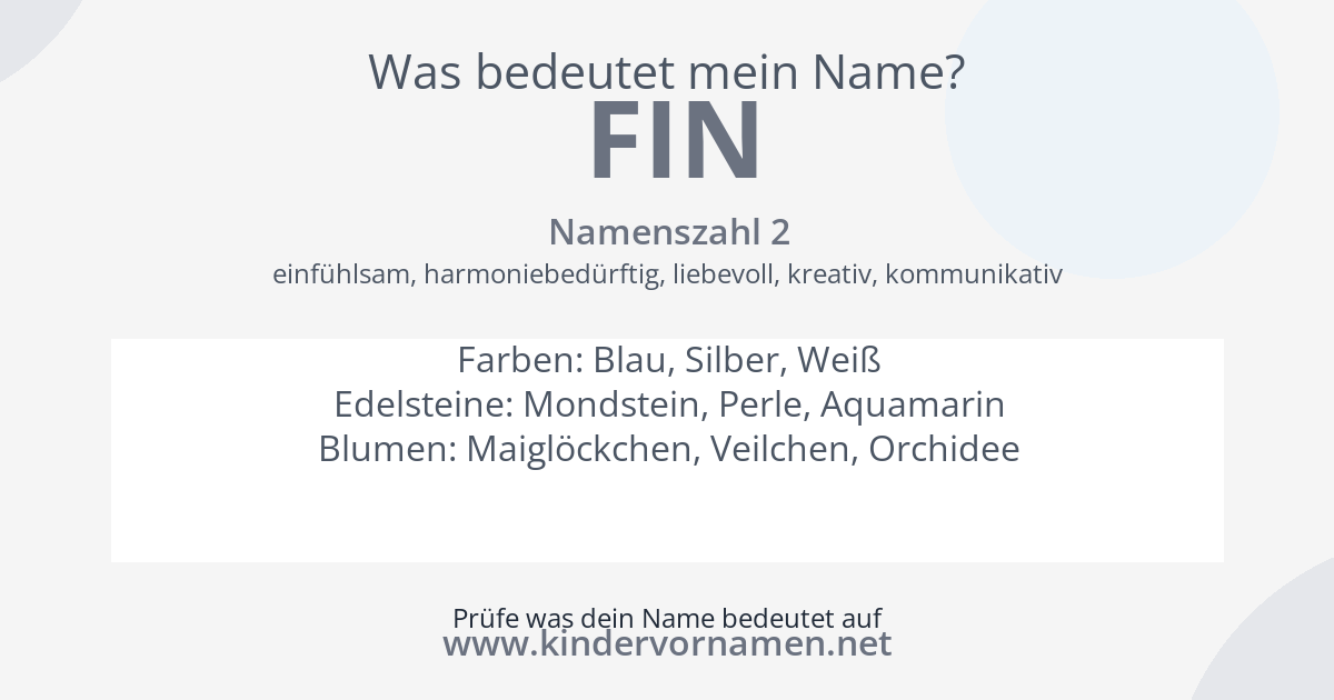 Was bedeutet der Name Fin?