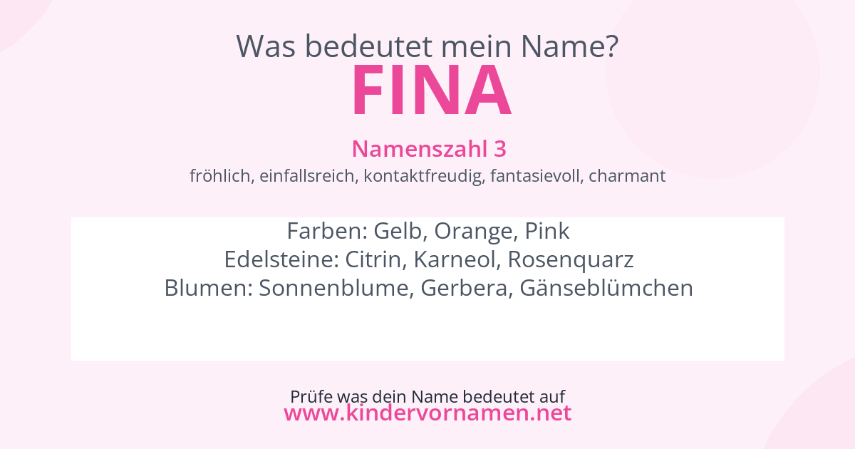 Was bedeutet der Name Fina?