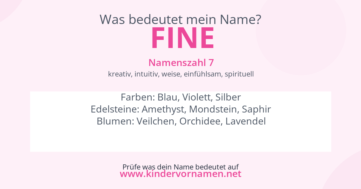 Was bedeutet der Name Fine?