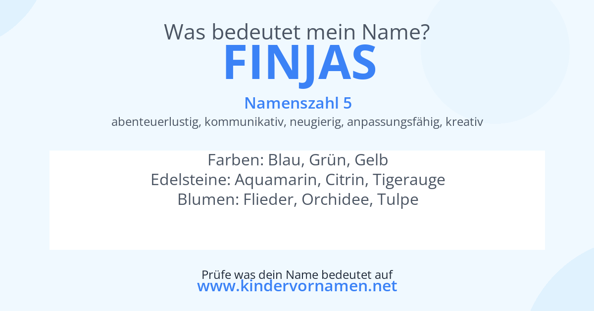 Was bedeutet der Name Finjas?