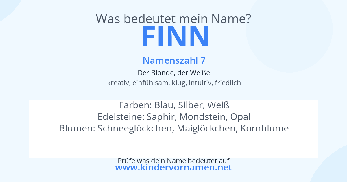 Was bedeutet der Name Finn?