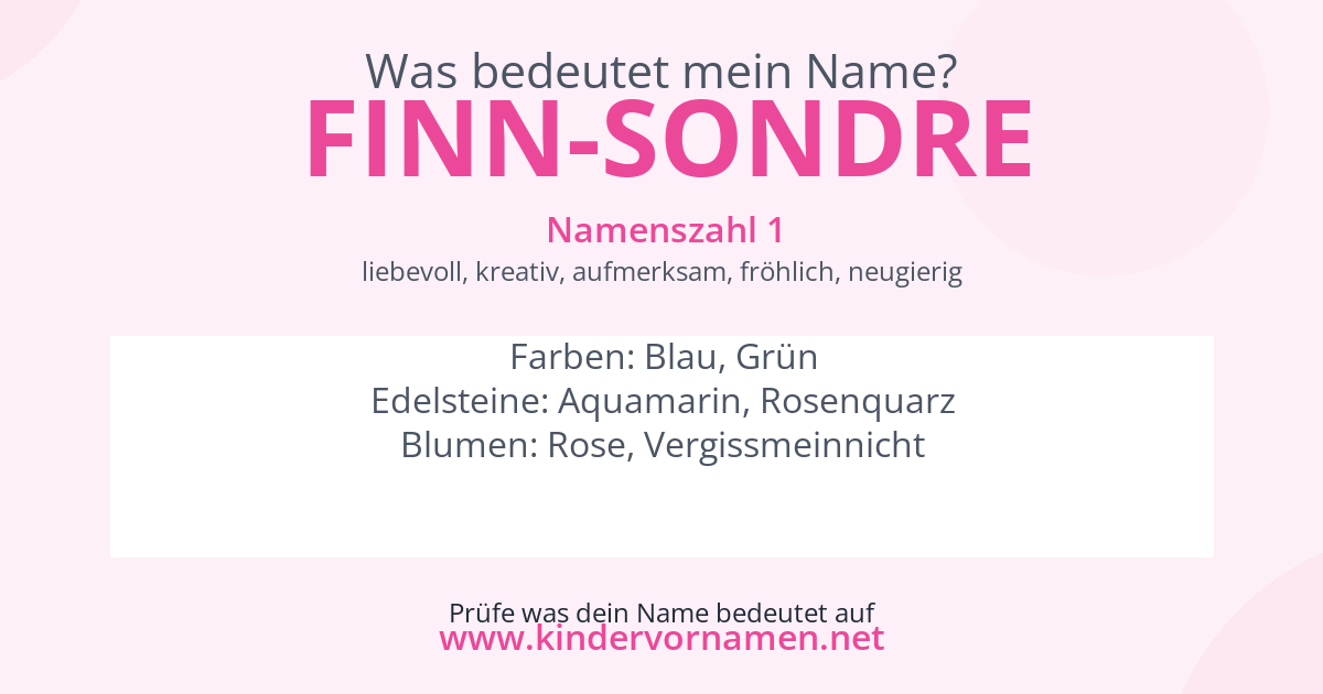 Was bedeutet der Name Finn-Sondre?