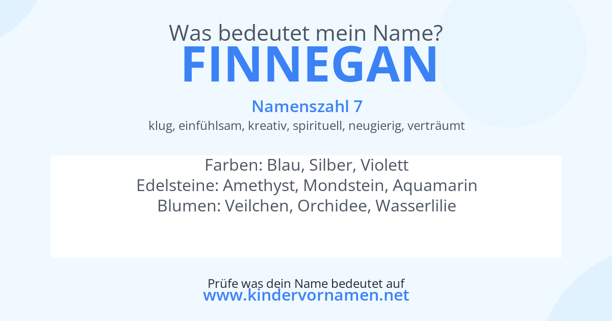 Was bedeutet der Name Finnegan?