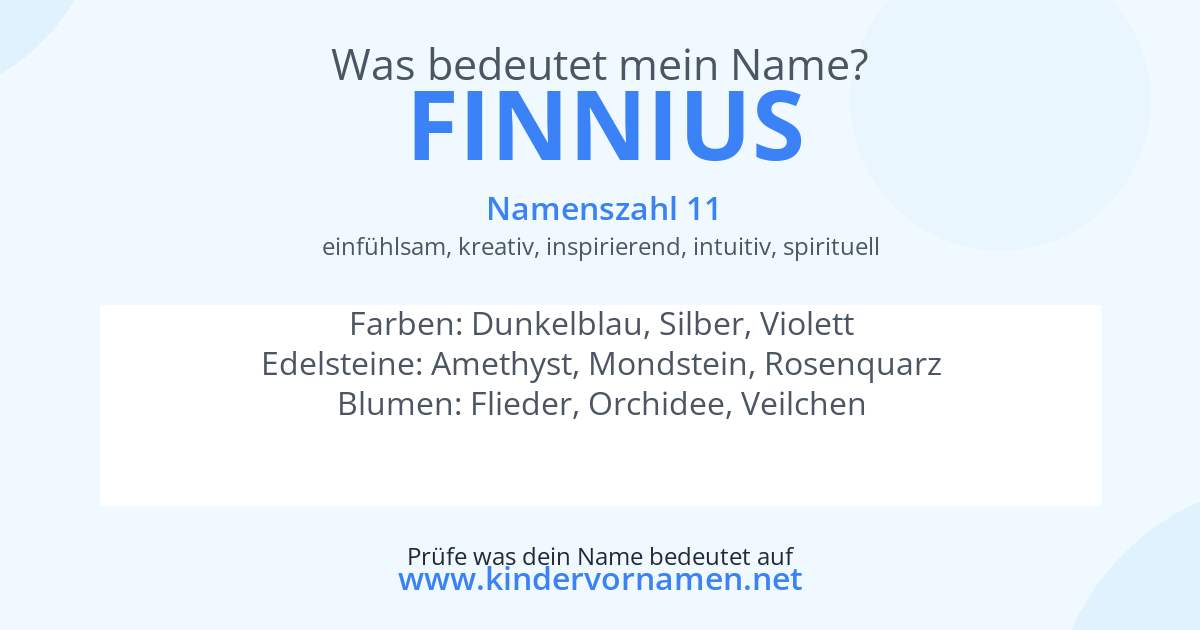 Was bedeutet der Name Finnius?