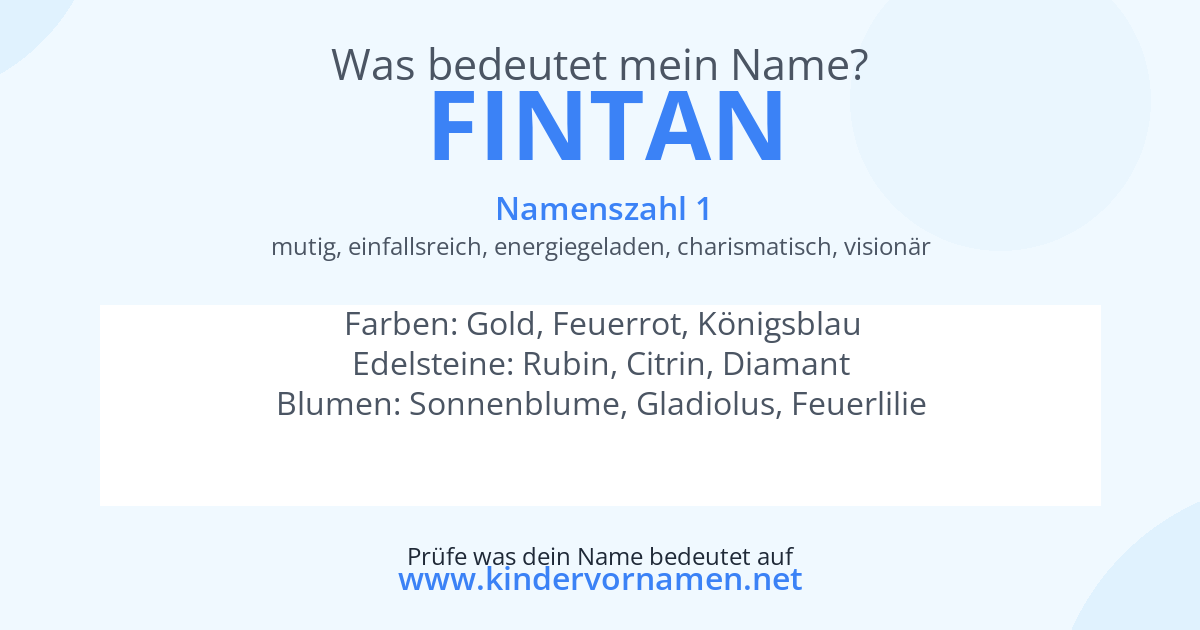 Was bedeutet der Name Fintan?