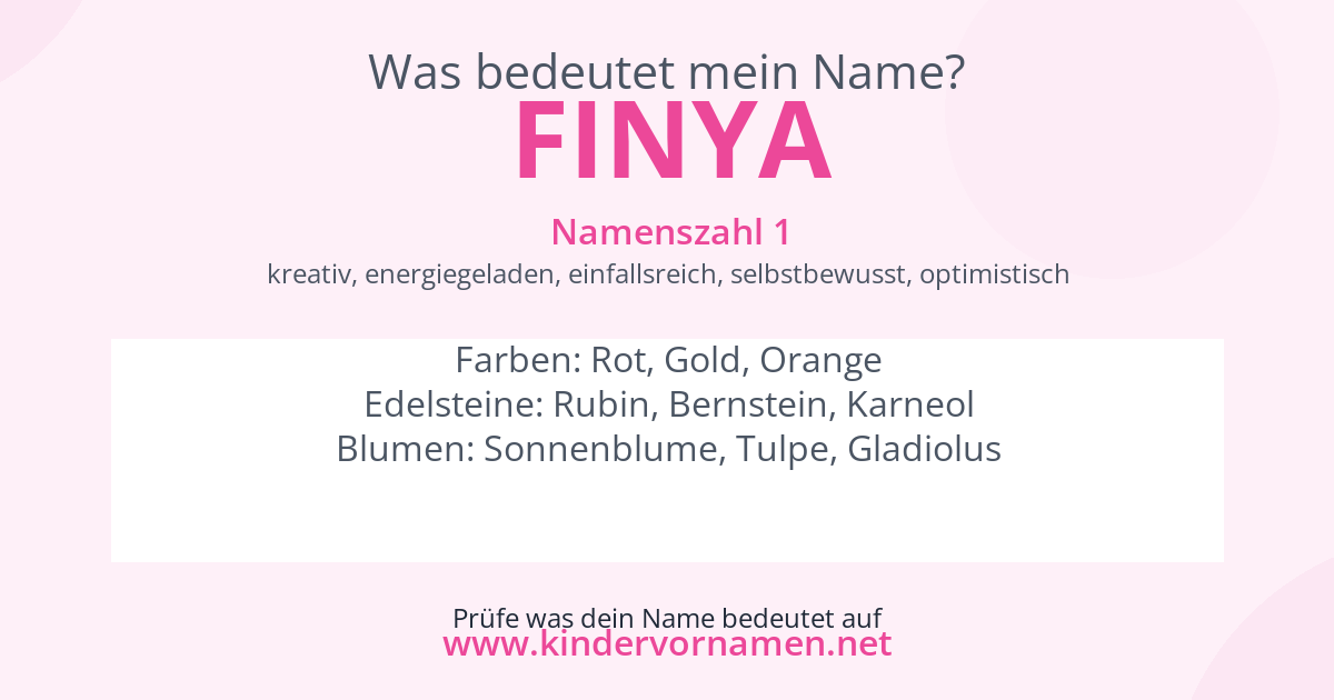 Was bedeutet der Name Finya?