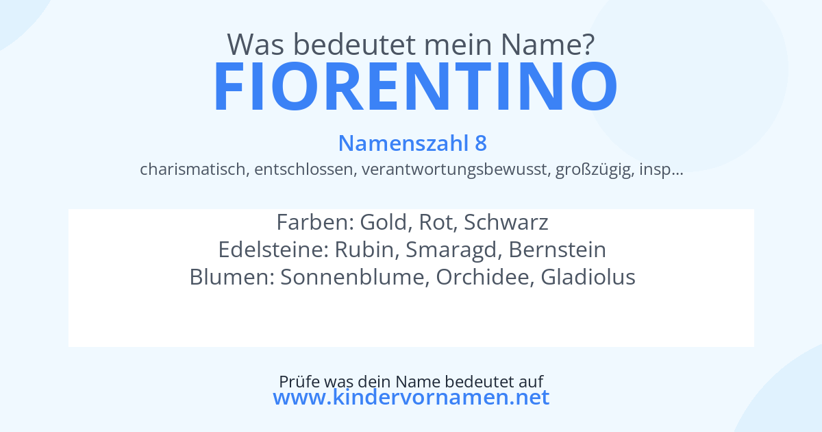 Was bedeutet der Name Fiorentino?