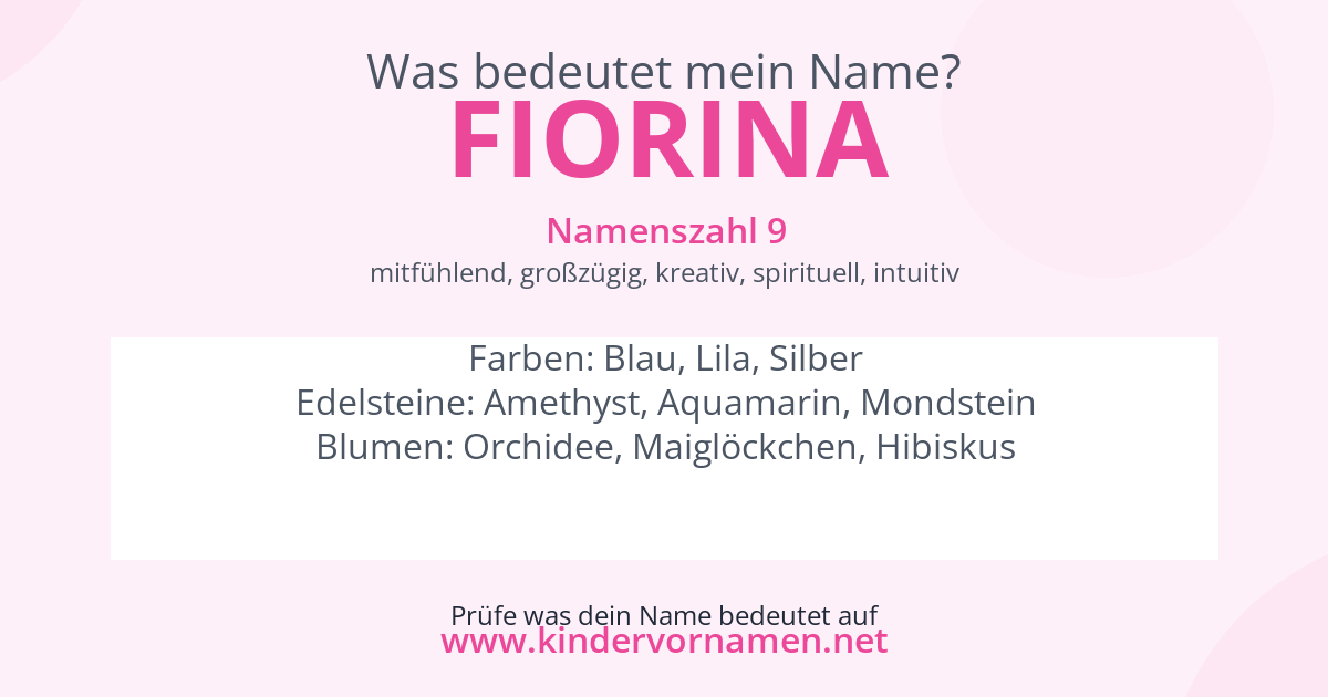 Was bedeutet der Name Fiorina?
