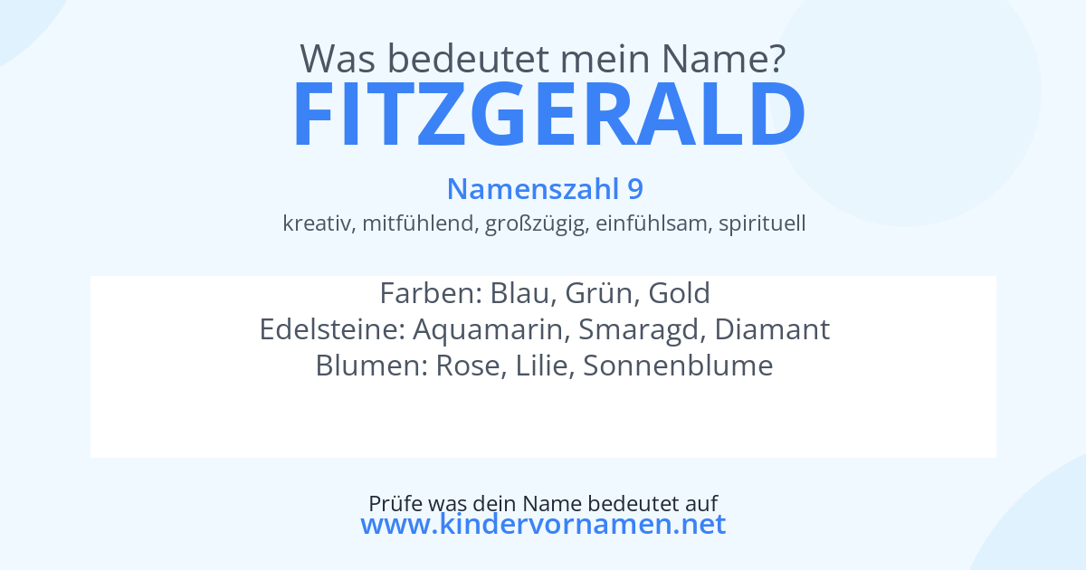 Was bedeutet der Name Fitzgerald?