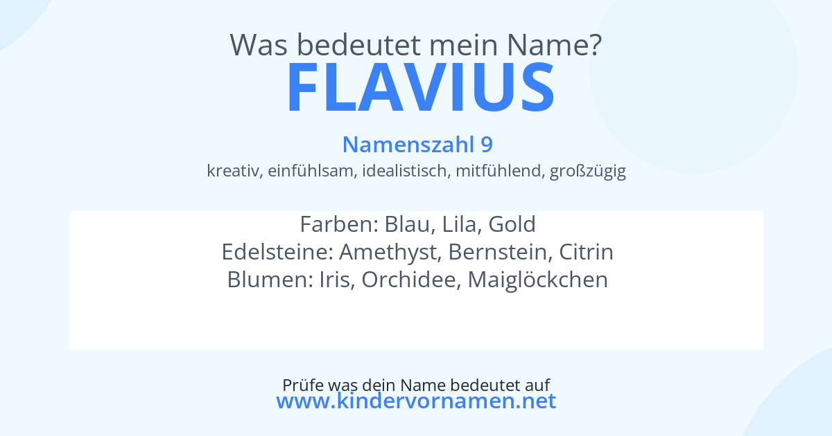 Was bedeutet der Name Flavius?