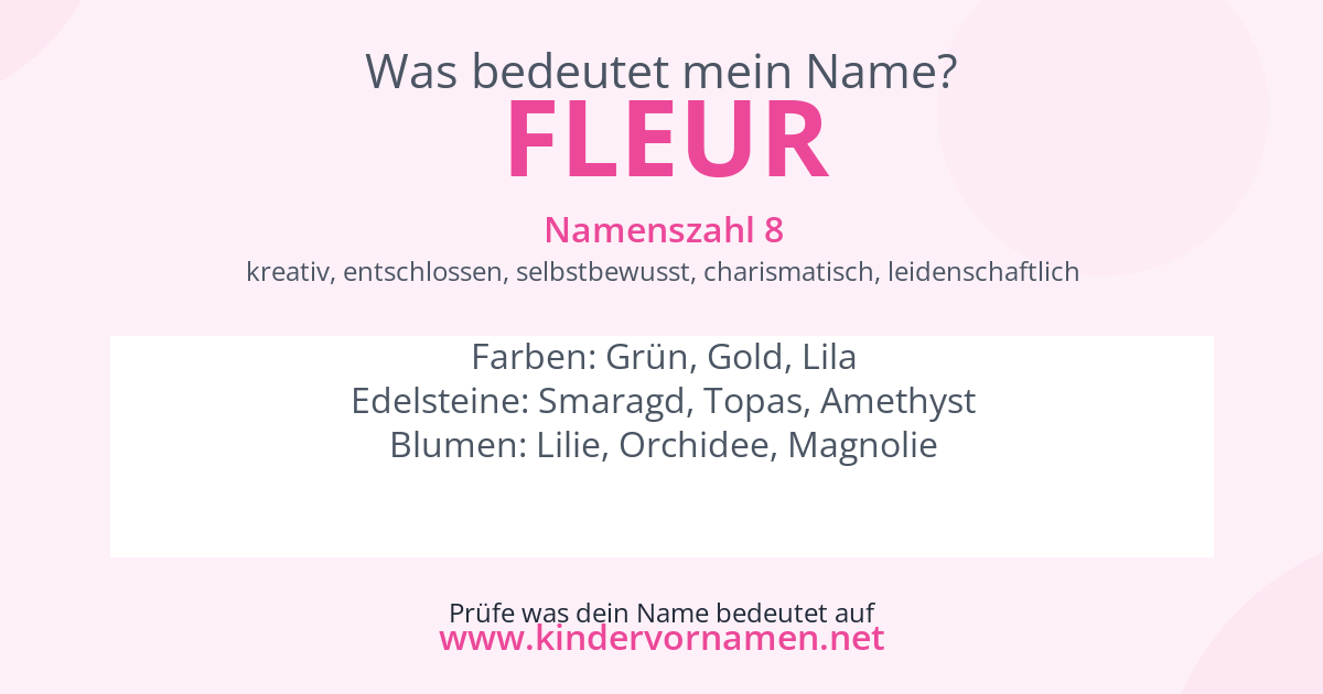 Was bedeutet der Name Fleur?