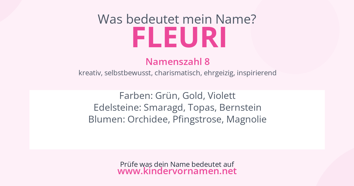 Was bedeutet der Name Fleuri?