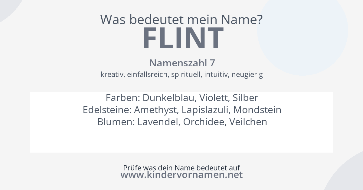 Was bedeutet der Name Flint?