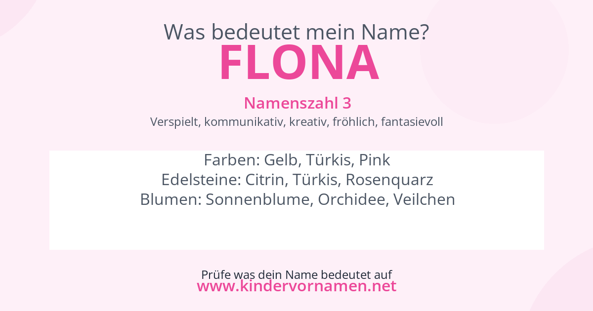 Was bedeutet der Name Flona?