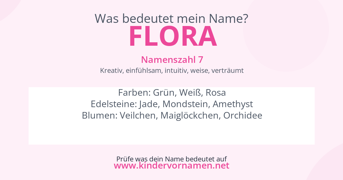 Was bedeutet der Name Flora?