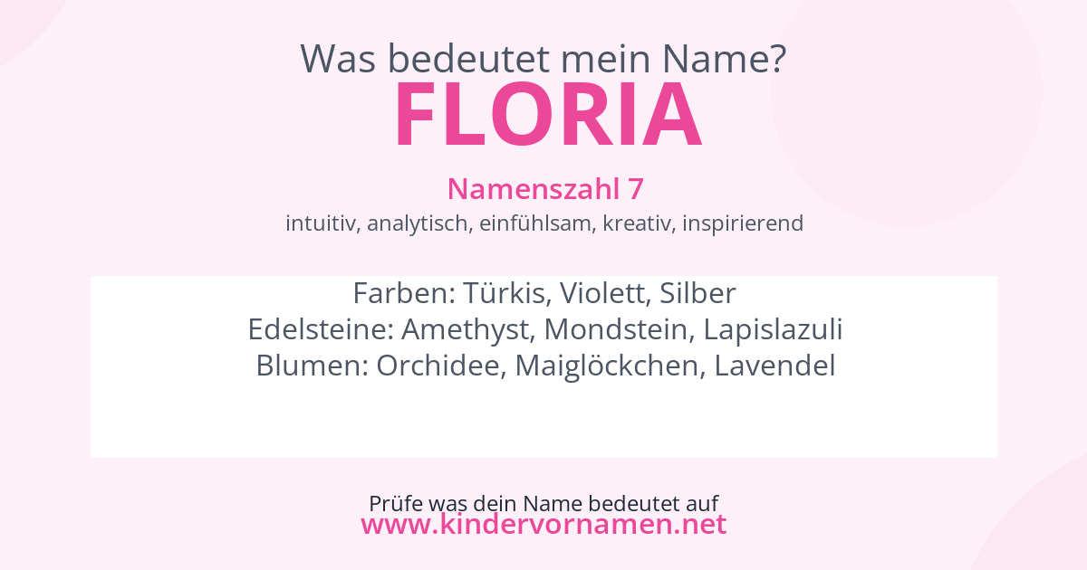 Was bedeutet der Name Floria?