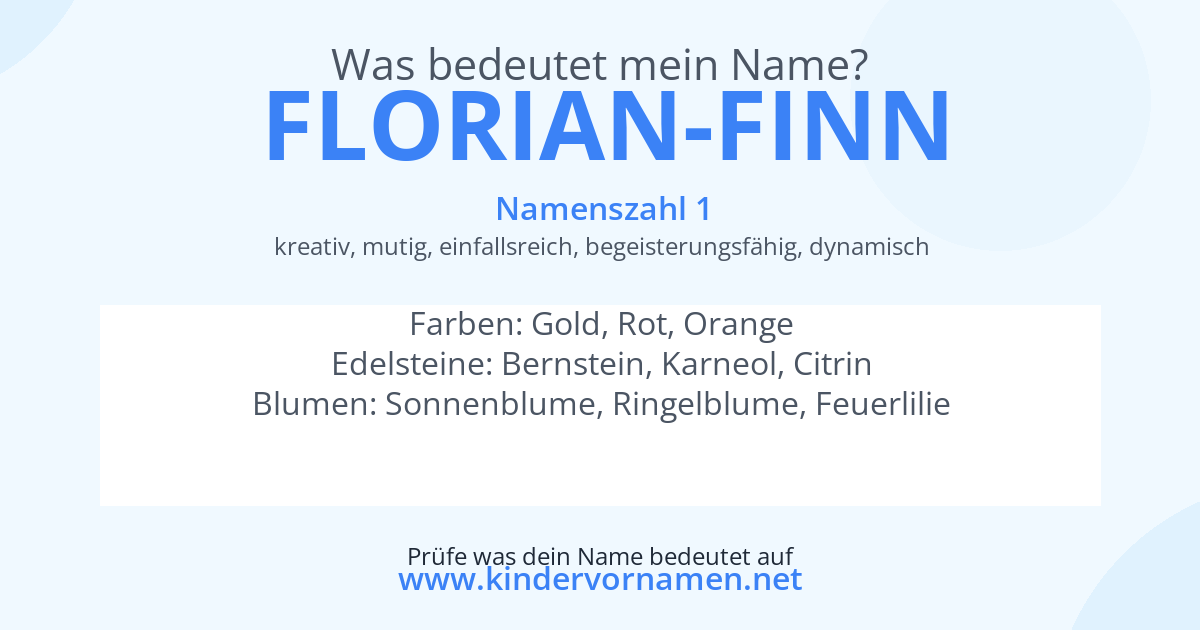 Was bedeutet der Name Florian-Finn?