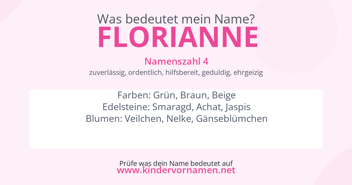 Was bedeutet der Name Florianne?