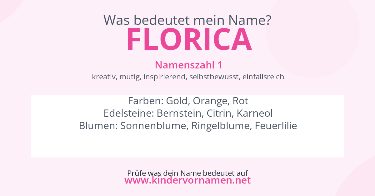 Was bedeutet der Name Florica?