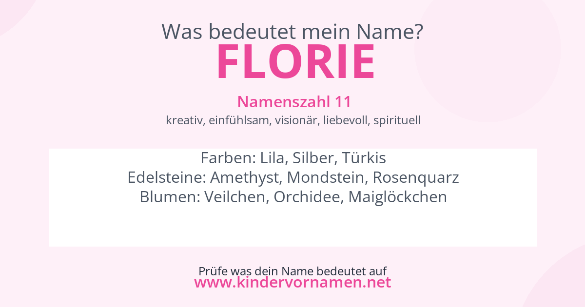 Was bedeutet der Name Florie?