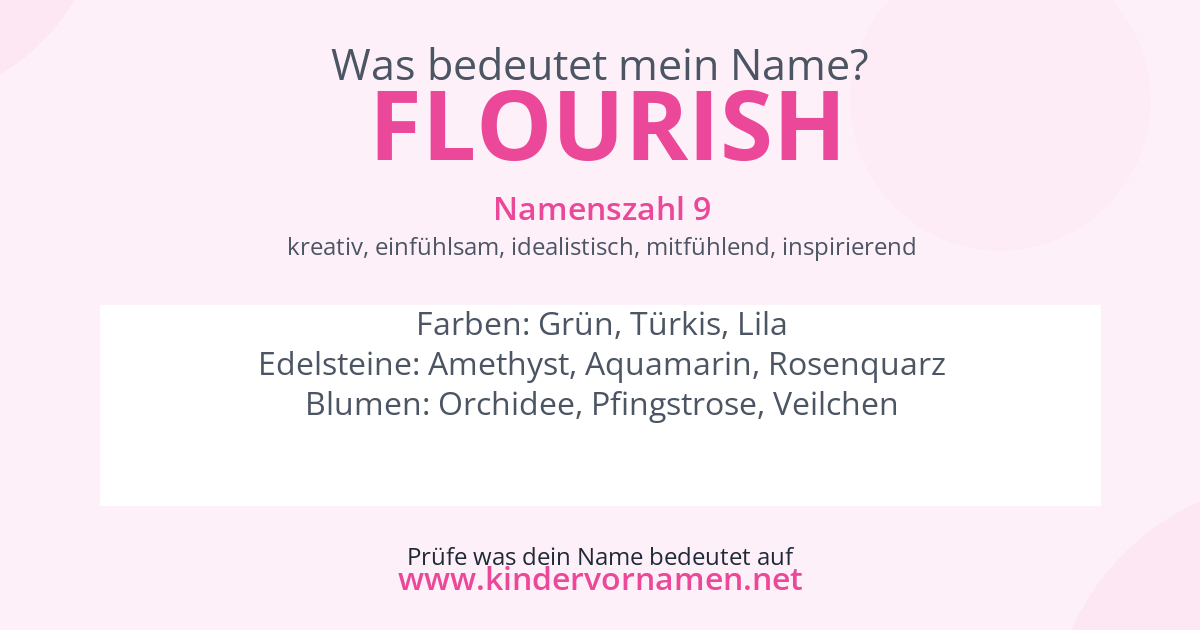 Was bedeutet der Name Flourish?