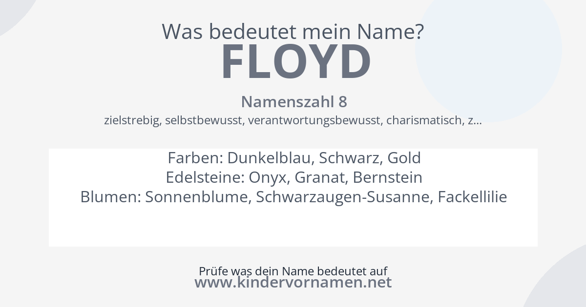 Was bedeutet der Name Floyd?