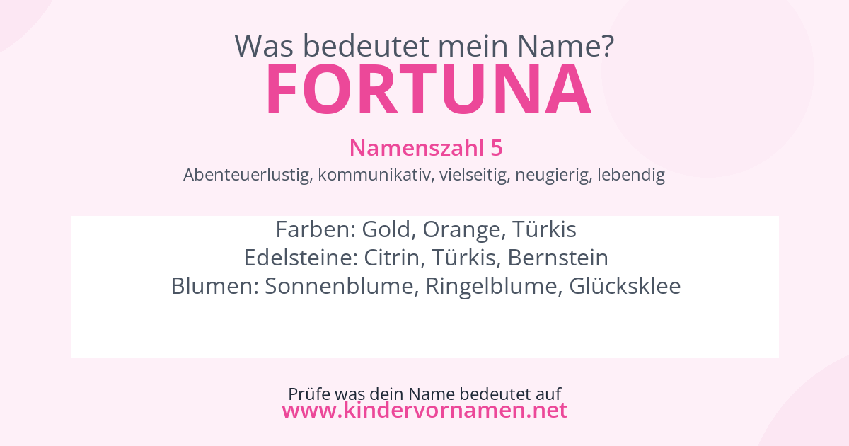 Was bedeutet der Name Fortuna?
