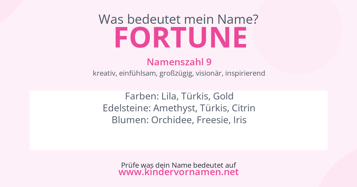 Was bedeutet der Name Fortune?