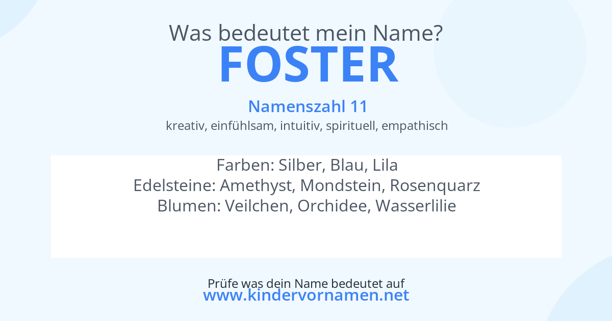Was bedeutet der Name Foster?