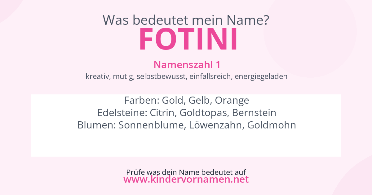 Was bedeutet der Name Fotini?