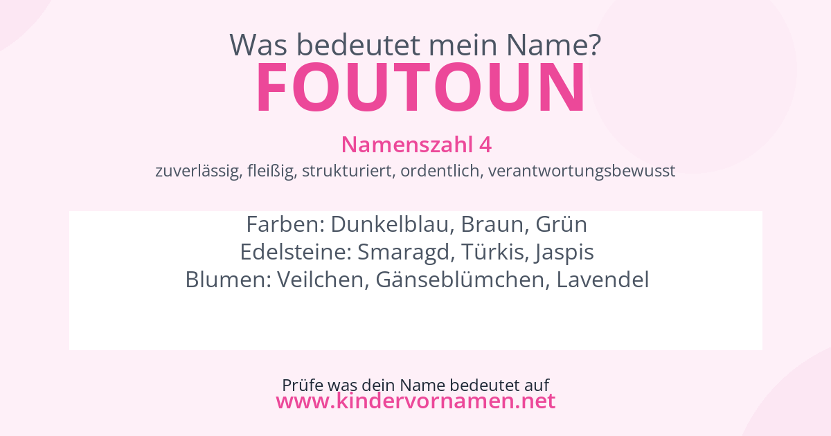 Was bedeutet der Name Foutoun?