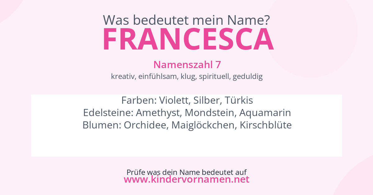 Was bedeutet der Name Francesca?
